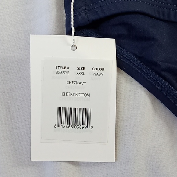 Andie Womens Bikini 3XL XXXL Navy Blue Summer Vacation CHEEKY Bottom Swim NEW - Picture 4 of 5